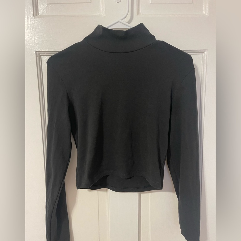 Zara mockneck fitted crop top